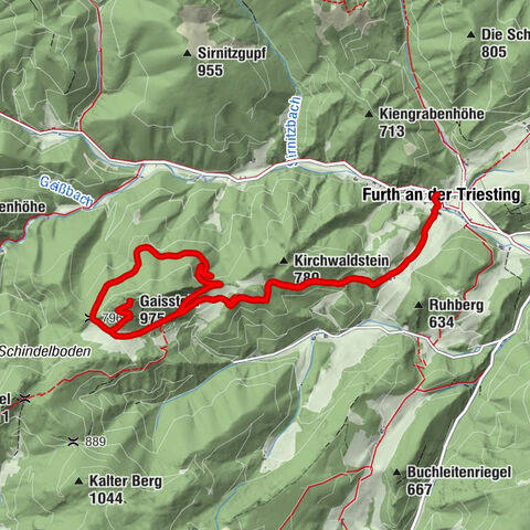 Shortened: Furth an der Triesting - Gaisstein - Hubertuskapelle - St. Magdalena
