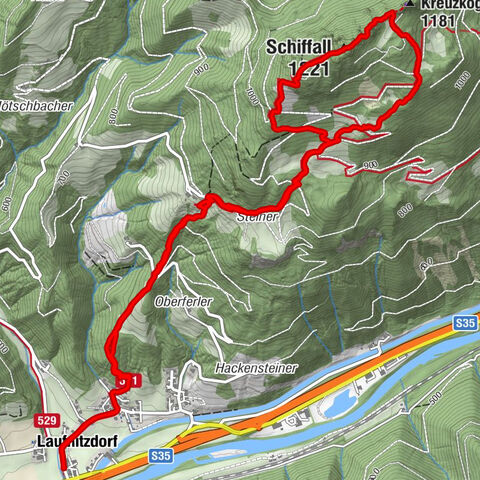 Schifffall und Kreuzkogel
