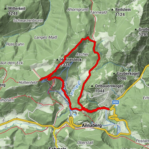 Annaberg Pfarrboden Hennesteck  Annaalm retour Schitour 01.01.2015