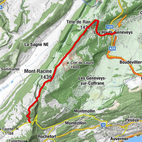 La Tourne - Les Sagneules - Mont Racine - Grandes Pradières - Tête de Ran Sommet - Les Hautes-Geneveys