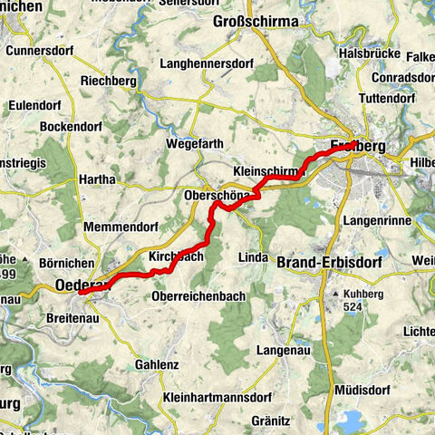 Saská svatojakubská cesta - Freiberg - Oederská část