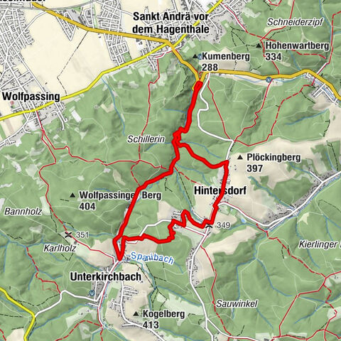 St. Andrä v. Hgt. Hagenbachklamm, Unterkirchbach, Hintersdorf, retour 25.12.2016