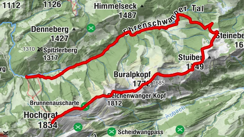 Panorama circular route along the ridge up to Sedererstuiben