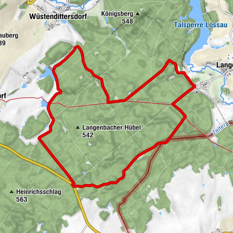 Durch weite Wälder zwischen Oberböhmsdorf und Langenbuch