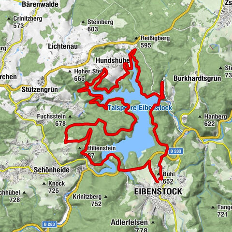 30 km - smyčka Drei-Talsperren-Marathon Eibenstock
