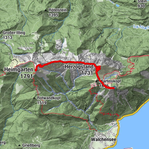 Mountain route - ridge hike from Heimgarten to Herzogstand