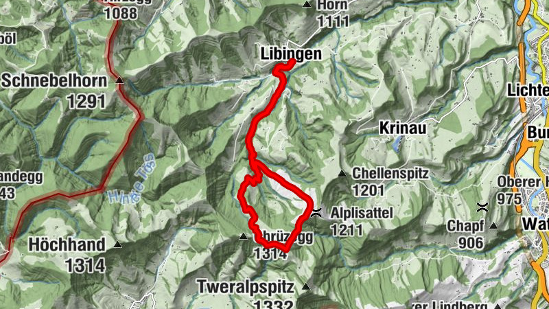 Snowshoeing route Chrüzegg