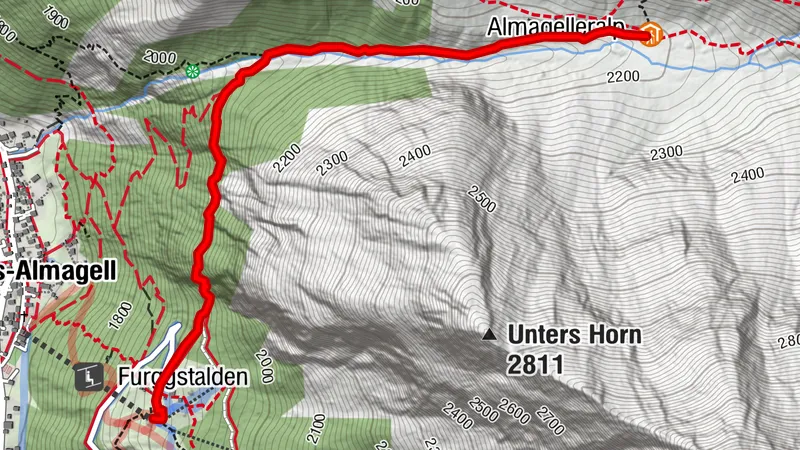 Adventure route Saas-Almagell