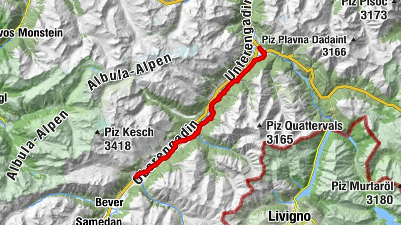 Inn Cycle Route: Stage 2 La Punt - Zernez