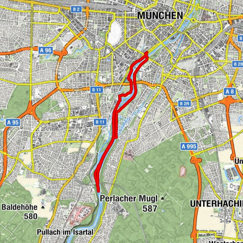 Auenstrasse - Grünwald 14 km