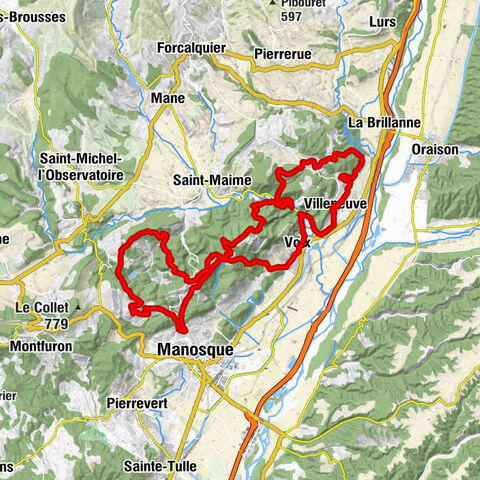 MTB trail no. 8 - Grand Tour of the Manosque Hills on mountain bike
