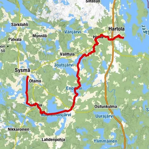 Tainionvirta paddling route, Hartola-Sysmä
