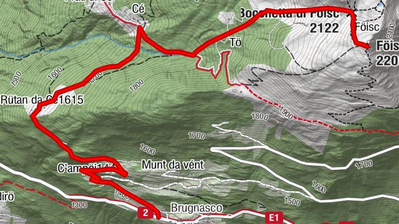 Ab Brugnasco (Airolo) nach Föisc