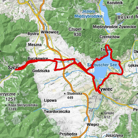 Nr.7 Szczyrk Dolina Zylicy Buczkowice Lodygowice Zywiec Tresna Zarzecze Rybarzowice  Szczyrk