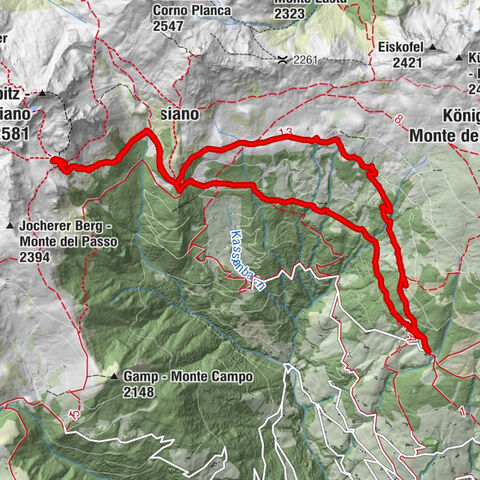 Rundweg vom Kühhof zum Latzfonser Kreuz und über die Almen zurück.