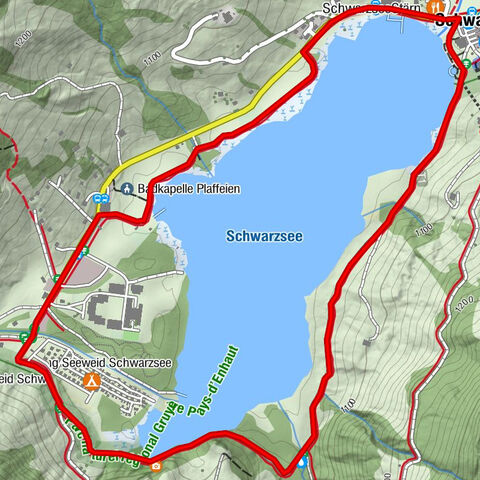 Lake Schwarzsee circular route (SwitzerlandMobility 787)