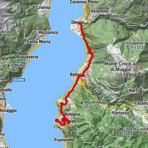 Sentiero del viandante tratta Varenna Dervio