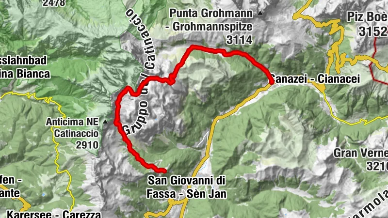 Ciampedie - Gardeccia - Principe Pass - Antermoia Refuge - Val Duron - Campitello
