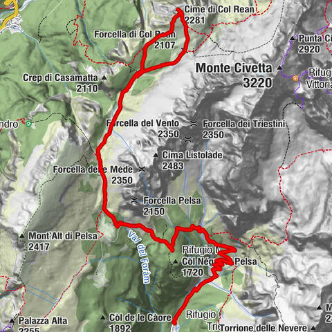 Rifugio Capanna Trieste - Rifugio Mario Vazzoler - Rifugio Attilio Tissi - Cime di Col Rean