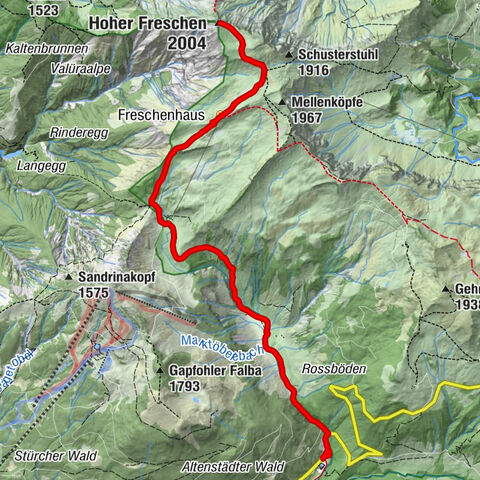 Bad Laterns - Untere Saluveralpe - Freschenhaus - Hoher Freschen