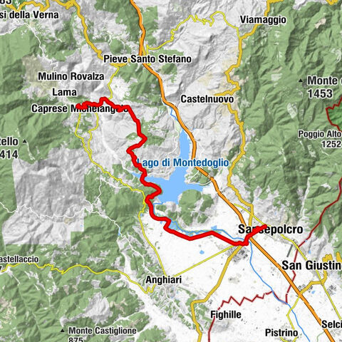 Caprese Michelangelo - Ponte Singerna - Rocca Cignata - Sansepolcro