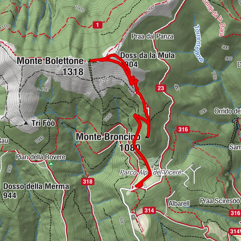 Albavilla - Monte Bolettone - Doss da la Mùla - Erba