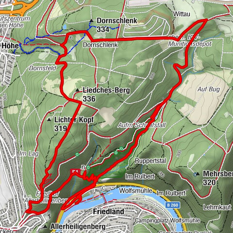 Friedland - Lahnstein - Schutzhütte Ruppertsklamm - Horchheimer Höhe