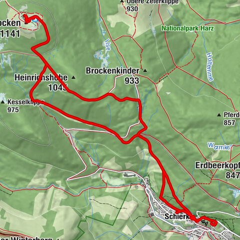 Schierke - Vaupels Klippe - Brocken - Touristensaal