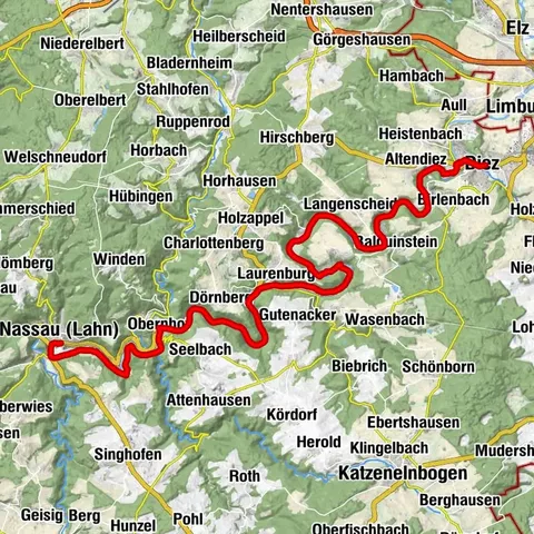 Lahn Cycle Path 7th Stage upstream Nassau - Diez/Limburg
