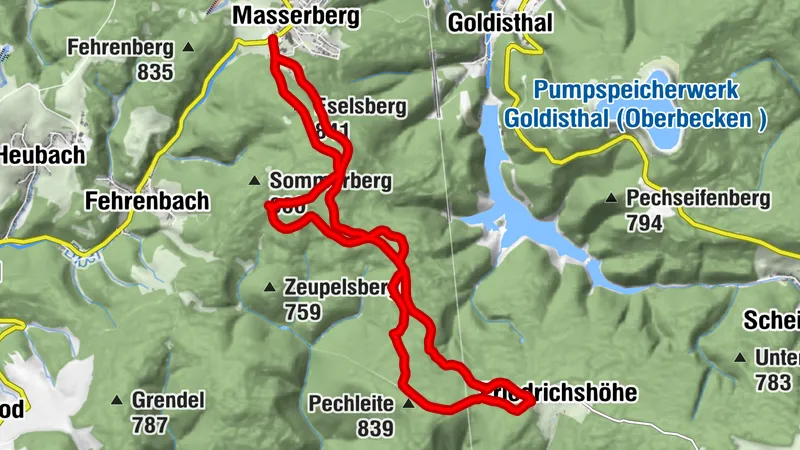 Circular hiking trail - TOP 2 - Masserberg - "Cultural Experience" - Friedrichshöhe - Thuringian Forest