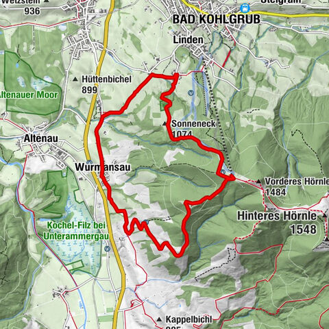 Mountain route - Hörnle-Zeitberg from Wurmansau