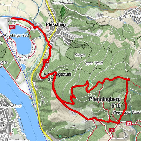 Pfenningberg (616m) und Drei Buchen (610m) ab Parkplatz Pleschinger See