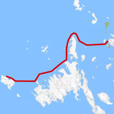 Paddling route to Hevoskari