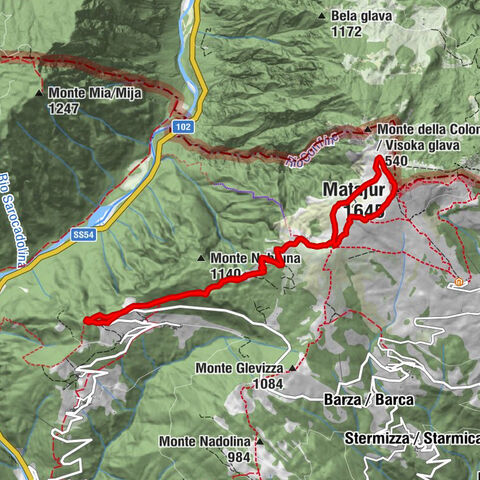 Matajur (1642 m) from Marsin