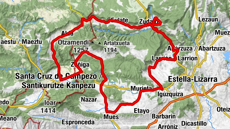 Údolí Tierra Estella - kemp Artaza Trasa 3