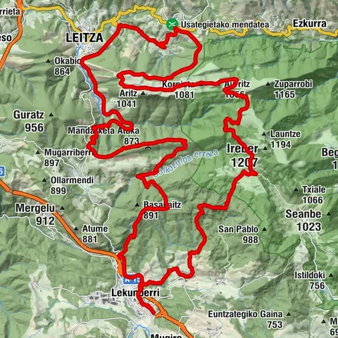 Kornieta a Uitzi - Camping Aralar Route 9