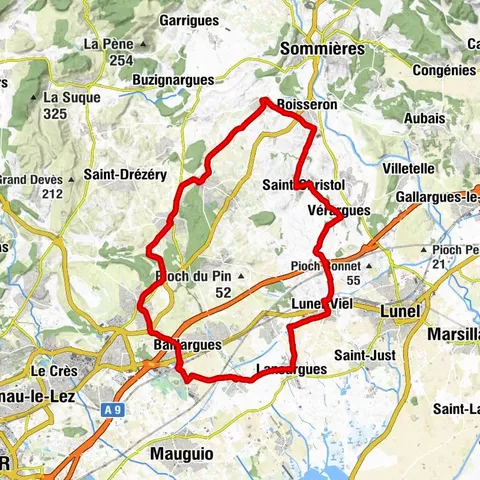 CYCLE LOOP No. 1 - CASTRIES AND THE LUNEL PLAIN