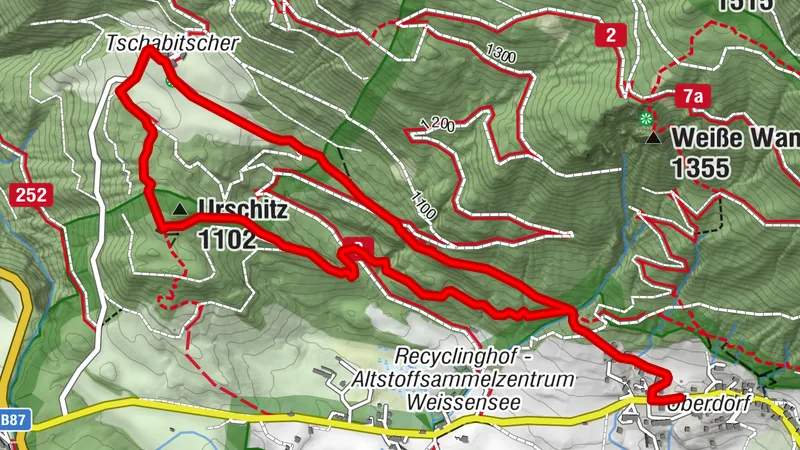 RW_W10 Tschabitscher - Urschitz - retour über nördlichen Waldweg