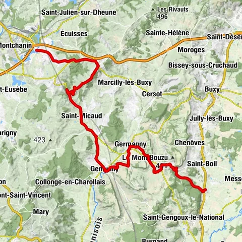 La Véloroute de Montchanin à Saint-Boil