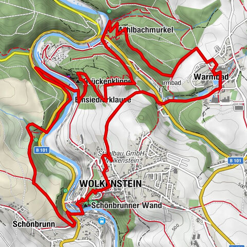 Alpská turistická stezka - město Wolkenstein/Warmbad (Grenzenlos. Wildromantische Naturerlebnisse)