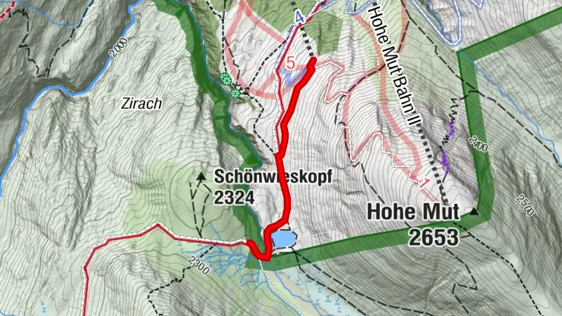 Winter hiking trail Steinmannbahn mountain station - Schönwieshütte - No. 8