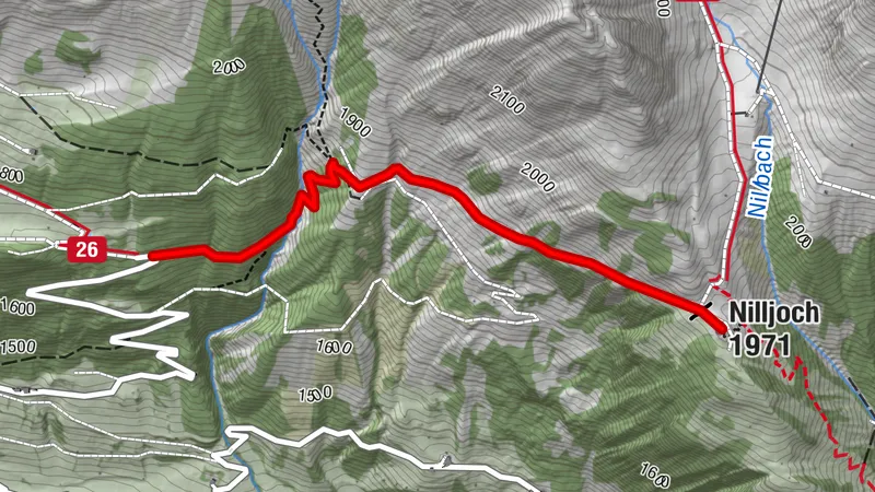 Hiking tour to Nilljochhütte 1.990m from car park Bodenalm