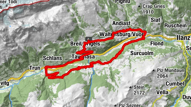 Bike route from the Romansh to the Walser