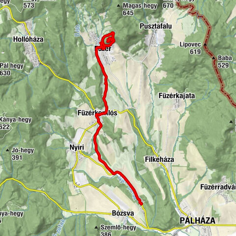 OKT-154 Bózsva - Füzér 14,1 km