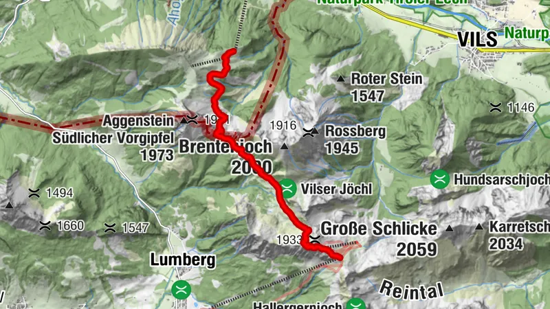 High route from Füssener Jöchle to Breitenberg