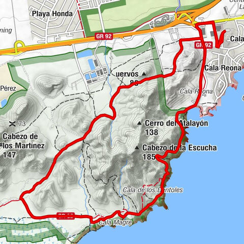 Diputación de Rincón de San Ginés - Cerro de los Cuervos - Cala Reona