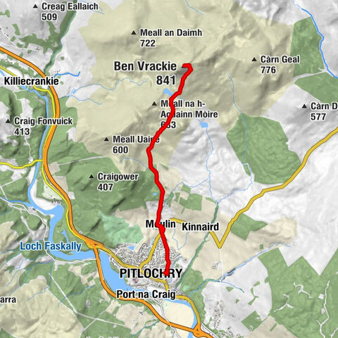 Pitlochry - Moulin - Balnakeilly - Ben Vrackie