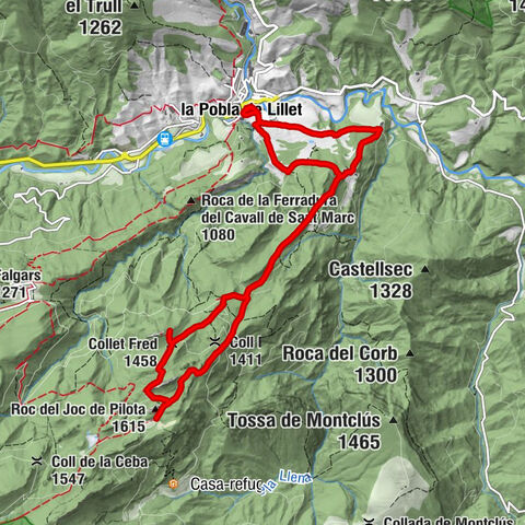Parc Xesco Boix - Roc del Joc de Pilota - Roca de la Lluna - Collet Fred