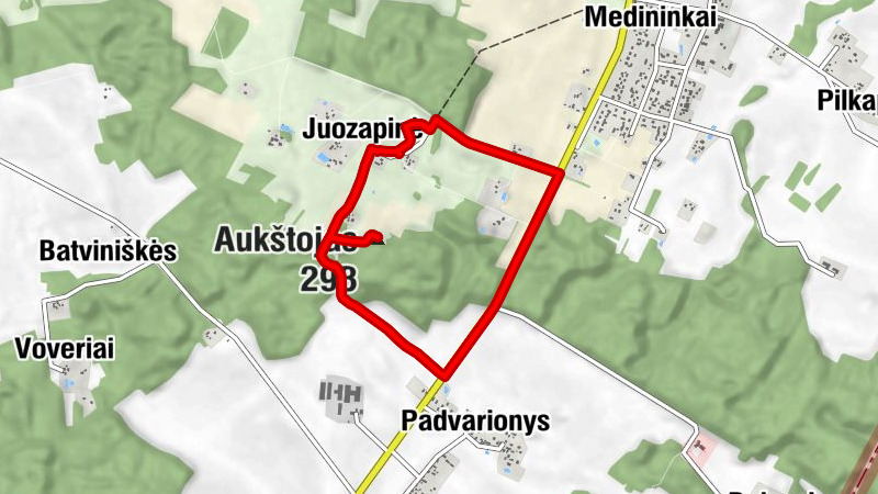 Juozapinė - Juozapinės kalnas - Aukštojas - Padvarionys
