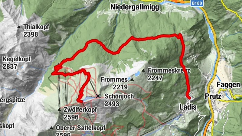 Lader Schlossweiher zum Fisser Joch